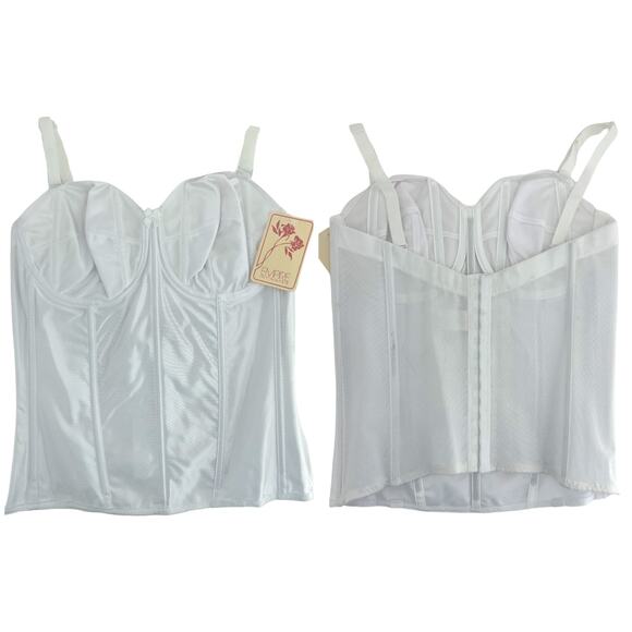 Empire Intimates (38D) American VINTAGE White Bridal Wedding Bustier Bra 1352 - Picture 9 of 9